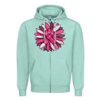 Seafoam breast awareness cancer pink sunflower Zipper Hoodie - RanaPortraitStore