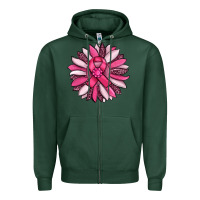 Sports Green breast awareness cancer pink sunflower Zipper Hoodie - RanaPortraitStore