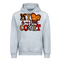My Heart Is On That Court Basketball Red And Black Urban Hoodie | Teevron