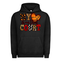 Pigment Black my heart is on that court basketball red and black Urban Hoodie - NancyCooperArtShop