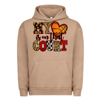 Pigment Burro my heart is on that court basketball red and black Urban Hoodie - NancyCooperArtShop