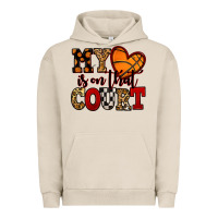 Pigment French Oak my heart is on that court basketball red and black Urban Hoodie - NancyCooperArtShop
