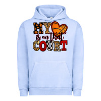 Pigment Grape Ice my heart is on that court basketball red and black Urban Hoodie - NancyCooperArtShop