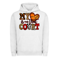 Pigment Lunar Rock my heart is on that court basketball red and black Urban Hoodie - NancyCooperArtShop