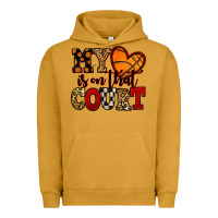 Pigment Peanut Butter my heart is on that court basketball red and black Urban Hoodie - NancyCooperArtShop
