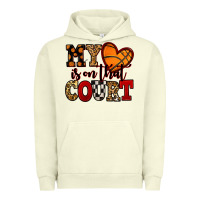 Pigment Pistachio my heart is on that court basketball red and black Urban Hoodie - NancyCooperArtShop