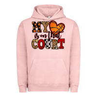 Pigment Salmon my heart is on that court basketball red and black Urban Hoodie - NancyCooperArtShop