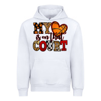 White my heart is on that court basketball red and black Urban Hoodie - NancyCooperArtShop