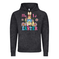 Vintage Black my first easter with baby bunny and eggs Vintage Hoodie - AdoDesignShop