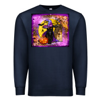 Navy witchy cat tumbler Premium Sweatshirt - BundleAndBundleShop