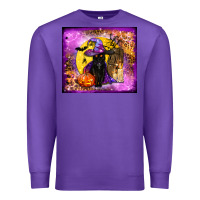 Purple witchy cat tumbler Premium Sweatshirt - BundleAndBundleShop