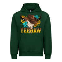 Forest Green yeehaw bull skull Urban Hoodie - NancyCooperArtShop