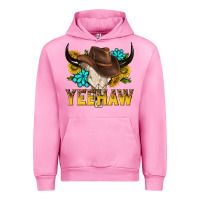 Fuchsia Pink yeehaw bull skull Urban Hoodie - NancyCooperArtShop