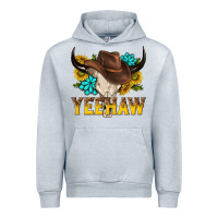 Heather Grey yeehaw bull skull Urban Hoodie - NancyCooperArtShop