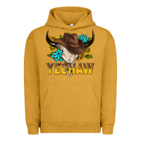 Pigment Peanut Butter yeehaw bull skull Urban Hoodie - NancyCooperArtShop
