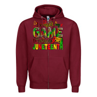 Burgundy i paused my game to celebrate juneteenth Zipper Hoodie - Zillion Design Studio