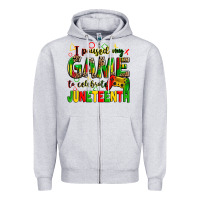 Heather Grey i paused my game to celebrate juneteenth Zipper Hoodie - Zillion Design Studio