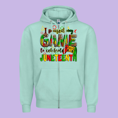 I Paused My Game To Celebrate Juneteenth Zipper Hoodie Designed By Zillion Design Studio
