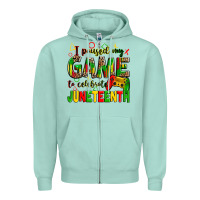 Seafoam i paused my game to celebrate juneteenth Zipper Hoodie - Zillion Design Studio