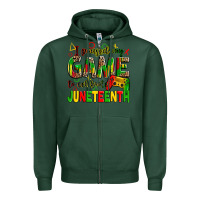 Sports Green i paused my game to celebrate juneteenth Zipper Hoodie - Zillion Design Studio