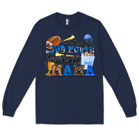 Navy somebody's loud mouth football mama Long Sleeve Tee - Zillion Design Studio