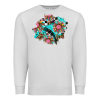 Dove Grey race sunflower patches Premium Sweatshirt - AdoDesignShop