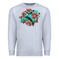 Heather Grey race sunflower patches Premium Sweatshirt - AdoDesignShop