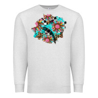 Oatmeal Heather race sunflower patches Premium Sweatshirt - AdoDesignShop