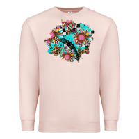 Pale Pink race sunflower patches Premium Sweatshirt - AdoDesignShop