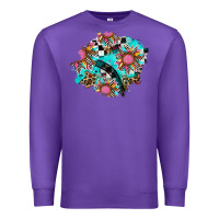 Purple race sunflower patches Premium Sweatshirt - AdoDesignShop