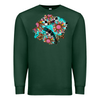 Sports Green race sunflower patches Premium Sweatshirt - AdoDesignShop