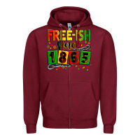Burgundy free ish since 1865 Zipper Hoodie - Zillion Design Studio