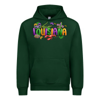 Forest Green mardi gras louisiana Urban Hoodie - MaliasSmallBusiness