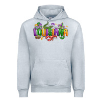 Heather Grey mardi gras louisiana Urban Hoodie - MaliasSmallBusiness