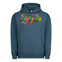 Pigment Midnight Navy mardi gras louisiana Urban Hoodie - MaliasSmallBusiness