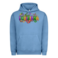 Pigment Pebble Blue mardi gras louisiana Urban Hoodie - MaliasSmallBusiness