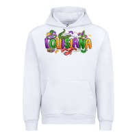 White mardi gras louisiana Urban Hoodie - MaliasSmallBusiness