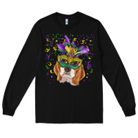 Black mardi gras  mask beagle Long Sleeve Tee - RanaPortraitStore