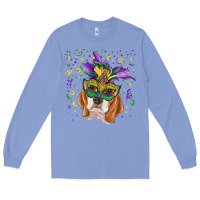 Colony Blue mardi gras  mask beagle Long Sleeve Tee - RanaPortraitStore