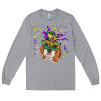 Heather Grey mardi gras  mask beagle Long Sleeve Tee - RanaPortraitStore