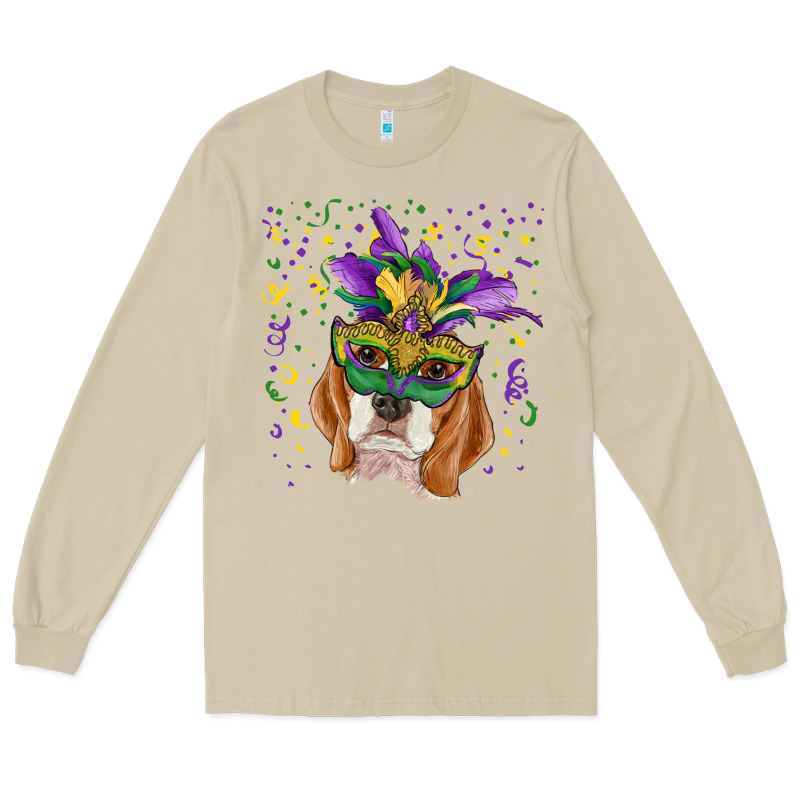 Mardi Gras  Mask Beagle Long Sleeve Tee by RanaPortraitStore | Teevron