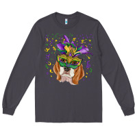 Smoke mardi gras  mask beagle Long Sleeve Tee - RanaPortraitStore
