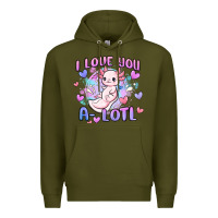 Army Green love you a lotl Premium Hoodie - MaliasSmallBusiness