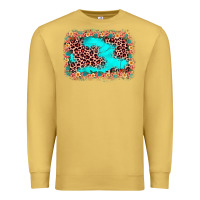 Antique Gold easter Leopard turquoise background Premium Sweatshirt - JahusDesignShop