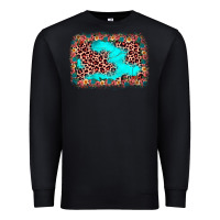 Black easter Leopard turquoise background Premium Sweatshirt - JahusDesignShop