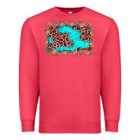 Cardinal easter Leopard turquoise background Premium Sweatshirt - JahusDesignShop