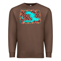 Chestnut easter Leopard turquoise background Premium Sweatshirt - JahusDesignShop