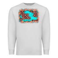 Dove Grey easter Leopard turquoise background Premium Sweatshirt - JahusDesignShop