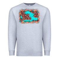 Heather Grey easter Leopard turquoise background Premium Sweatshirt - JahusDesignShop