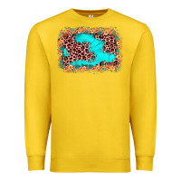 Lemon easter Leopard turquoise background Premium Sweatshirt - JahusDesignShop